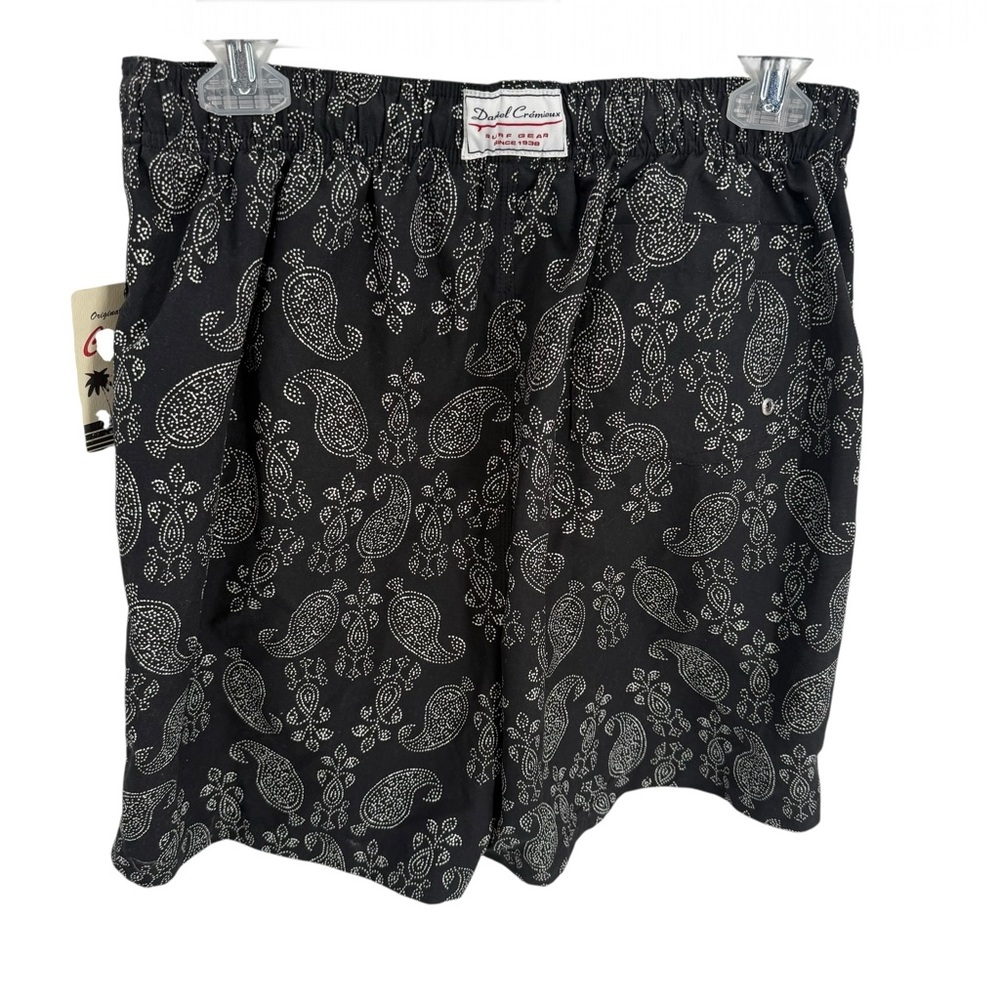 Daniel Cremieux Swim Trunks Men's Mesh Lined Size Medium Black paisley NWT